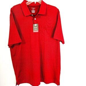 Van Heusen Mens Flex Natural Stretch Classic Burgundy Polo Golf Shirt Size XL/TG